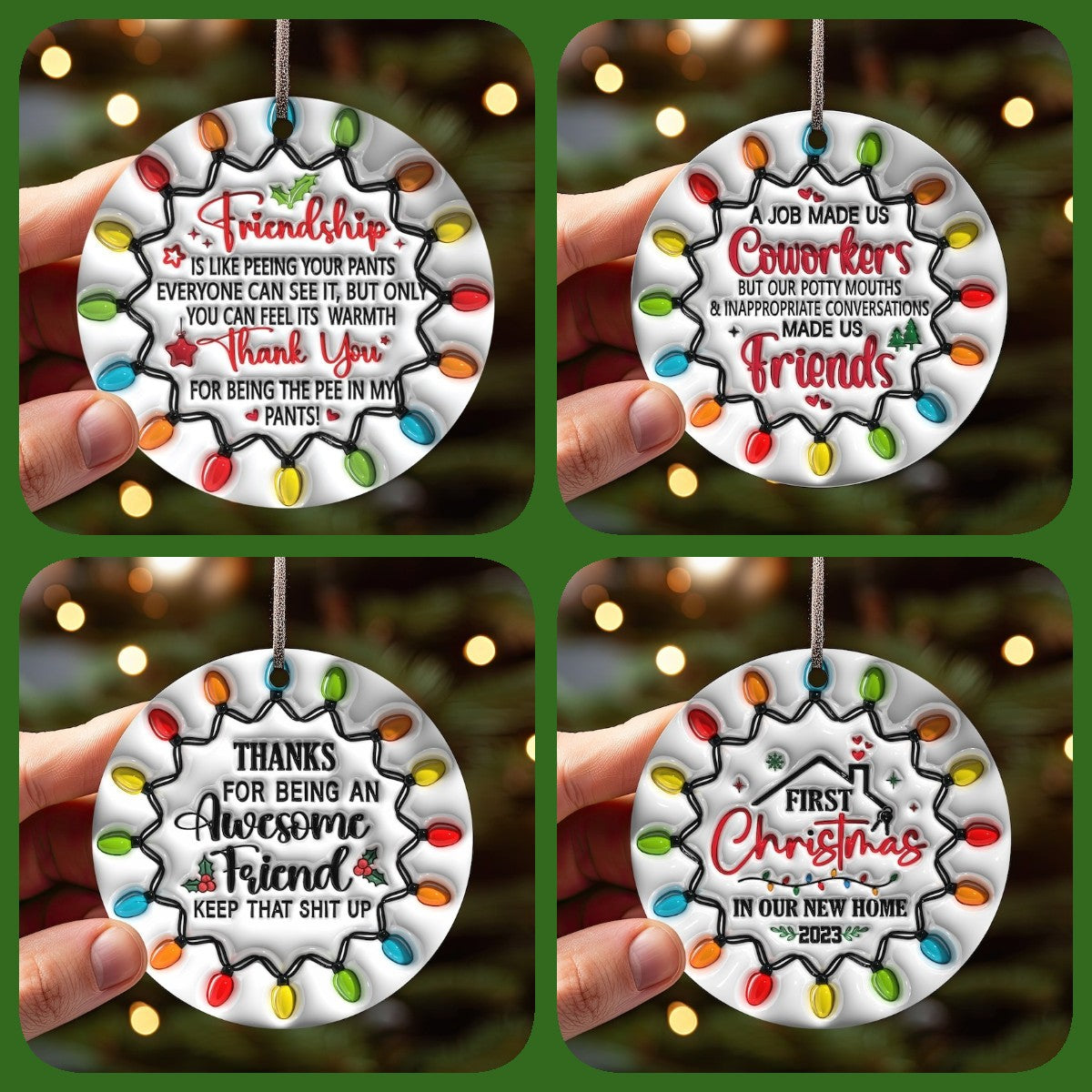 🔥CHRISTMAS PRE-SALE 50% OFF🎁BESTIES CHRISTMAS ROUND ORNAMENT