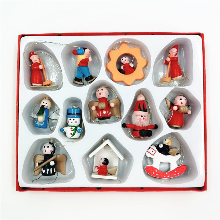 🎅Christmas tree decorations wooden pendants 🎄